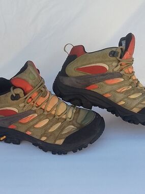 Merrell Men's Sz 10 Moab 3 Vista Mid Waterproof Hiking Boot Mosstone/Multicolor